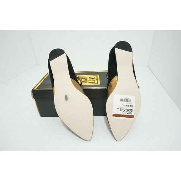 Pour La Victoire Bonat Flat Bronze Black Women's Flats Ankle Strap US 7.5 M $250 - Picture 9 of 11